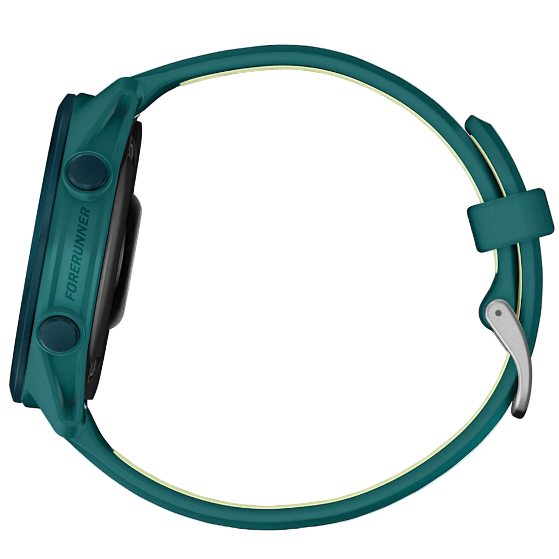 Green smartwatch on a white background
