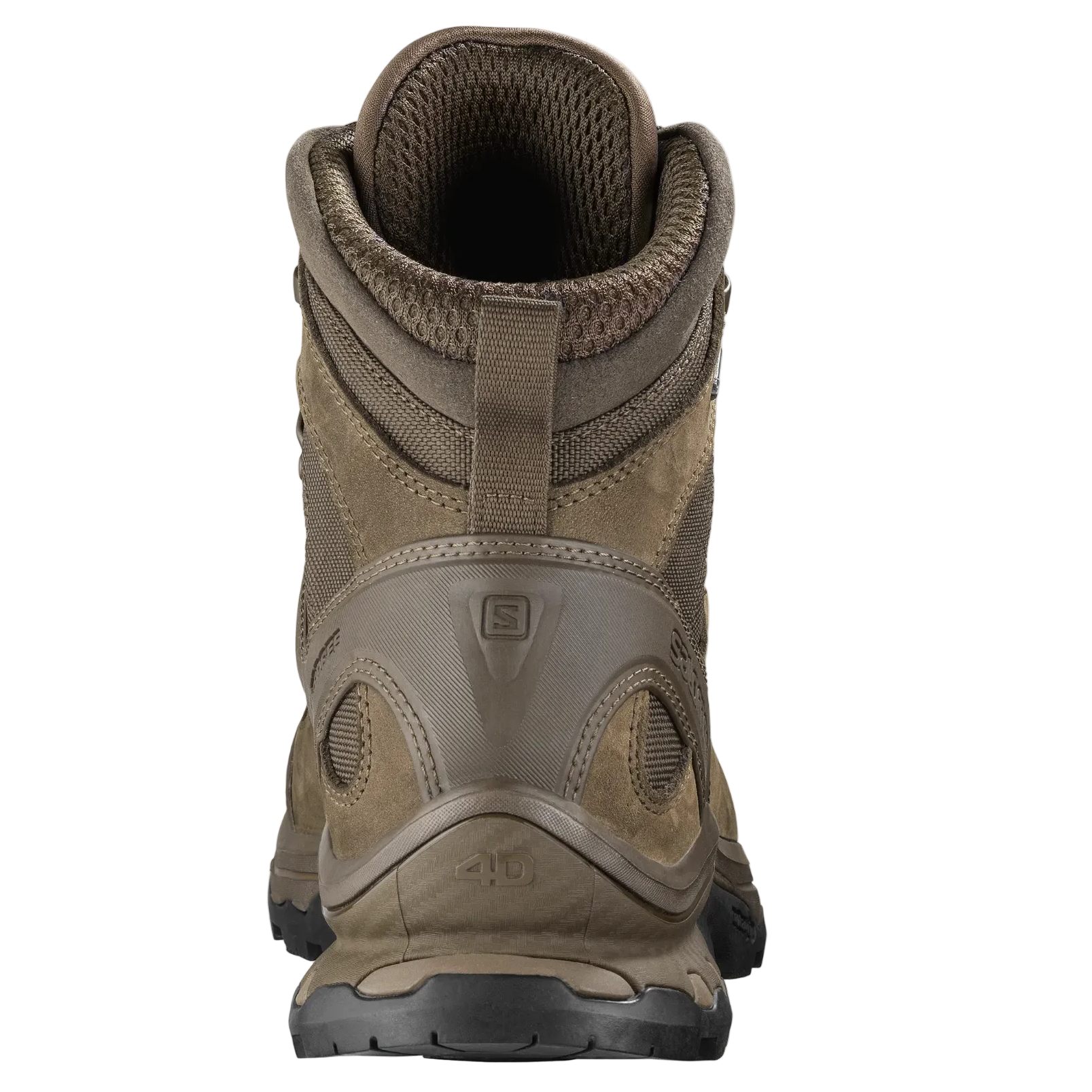 Brown hiking boot on a white background