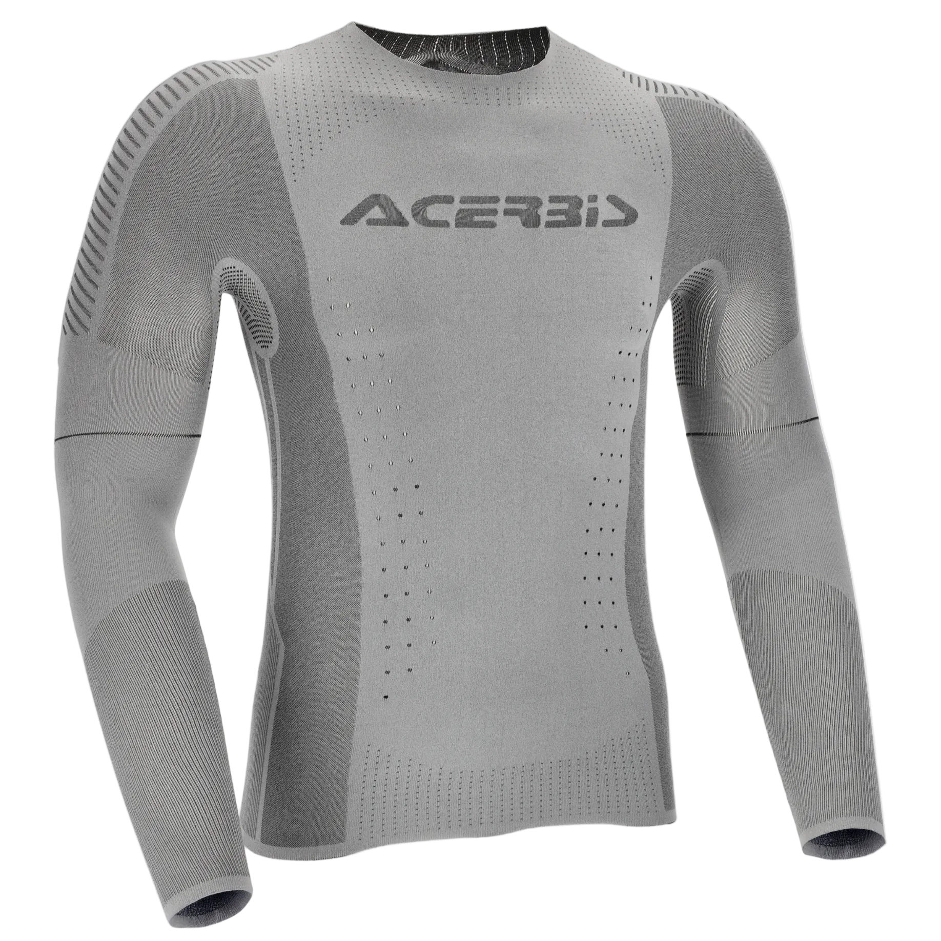 Gray long-sleeve shirt with Acerbis logo on a white background