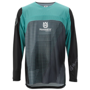 Long-sleeve shirt with Husqvarna logo on a white background