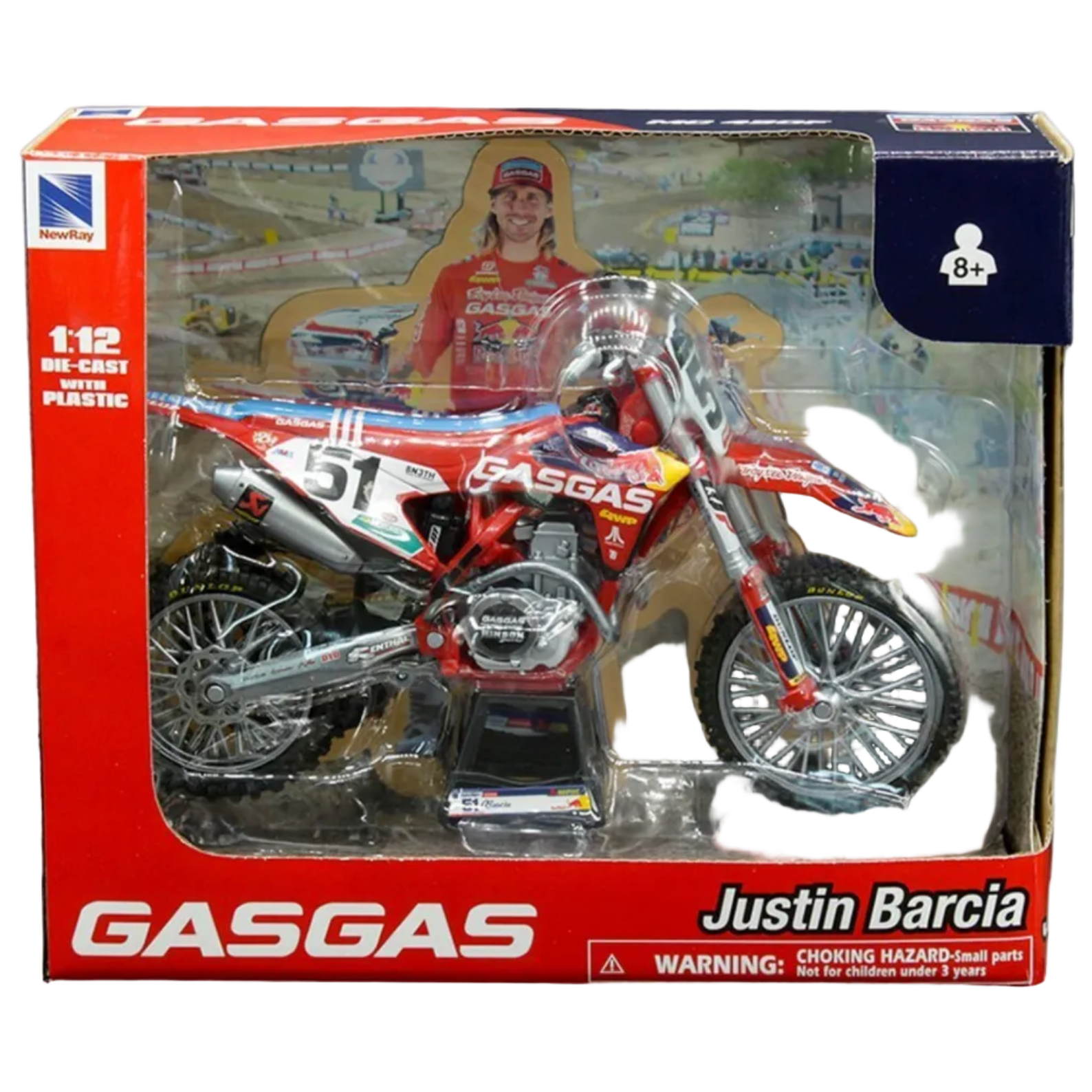NEW RAY model 1:12 MX GasGas MC 450F Justin Barcia #51