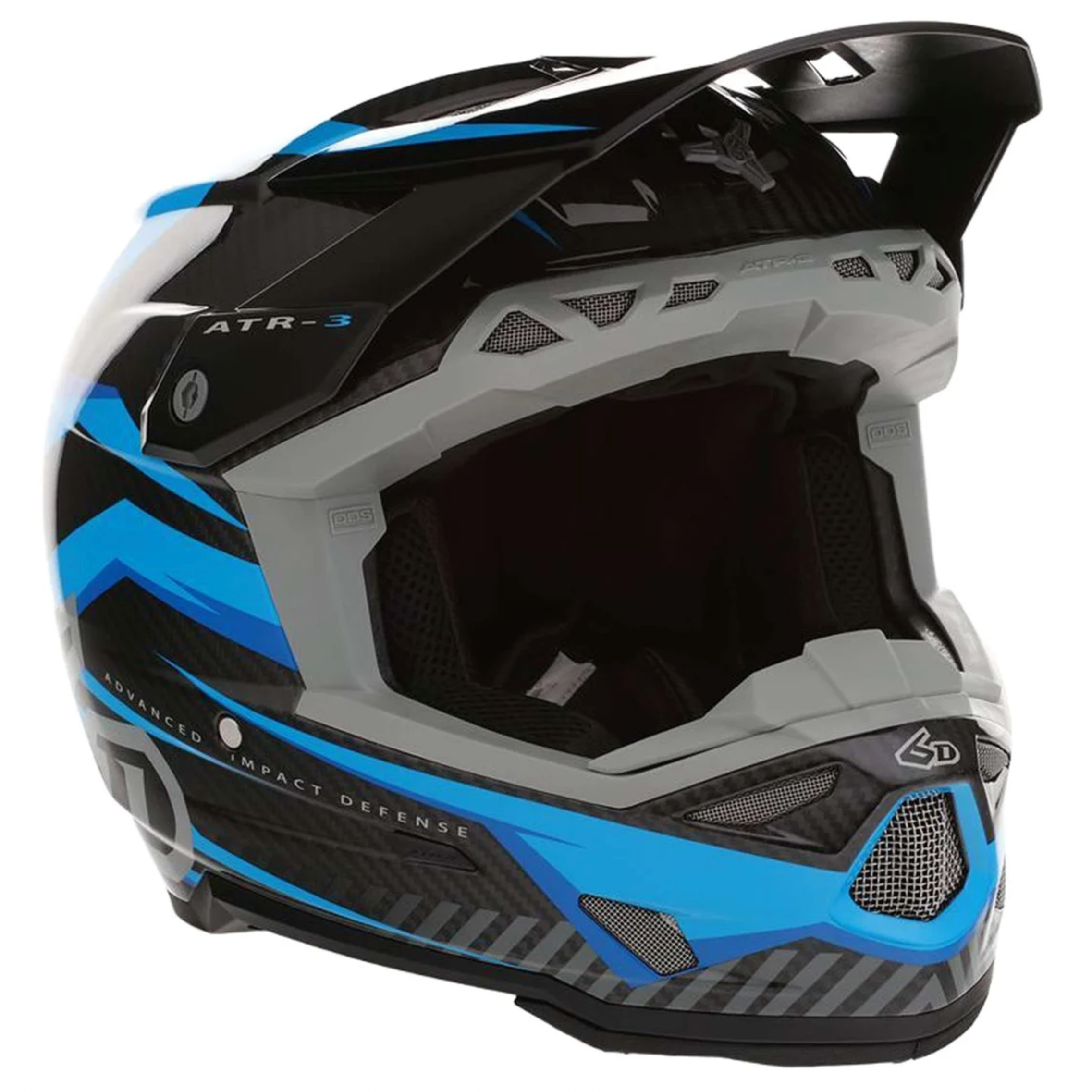 6D ATR-3 Rival FIM Gloss cyan/black ķivere