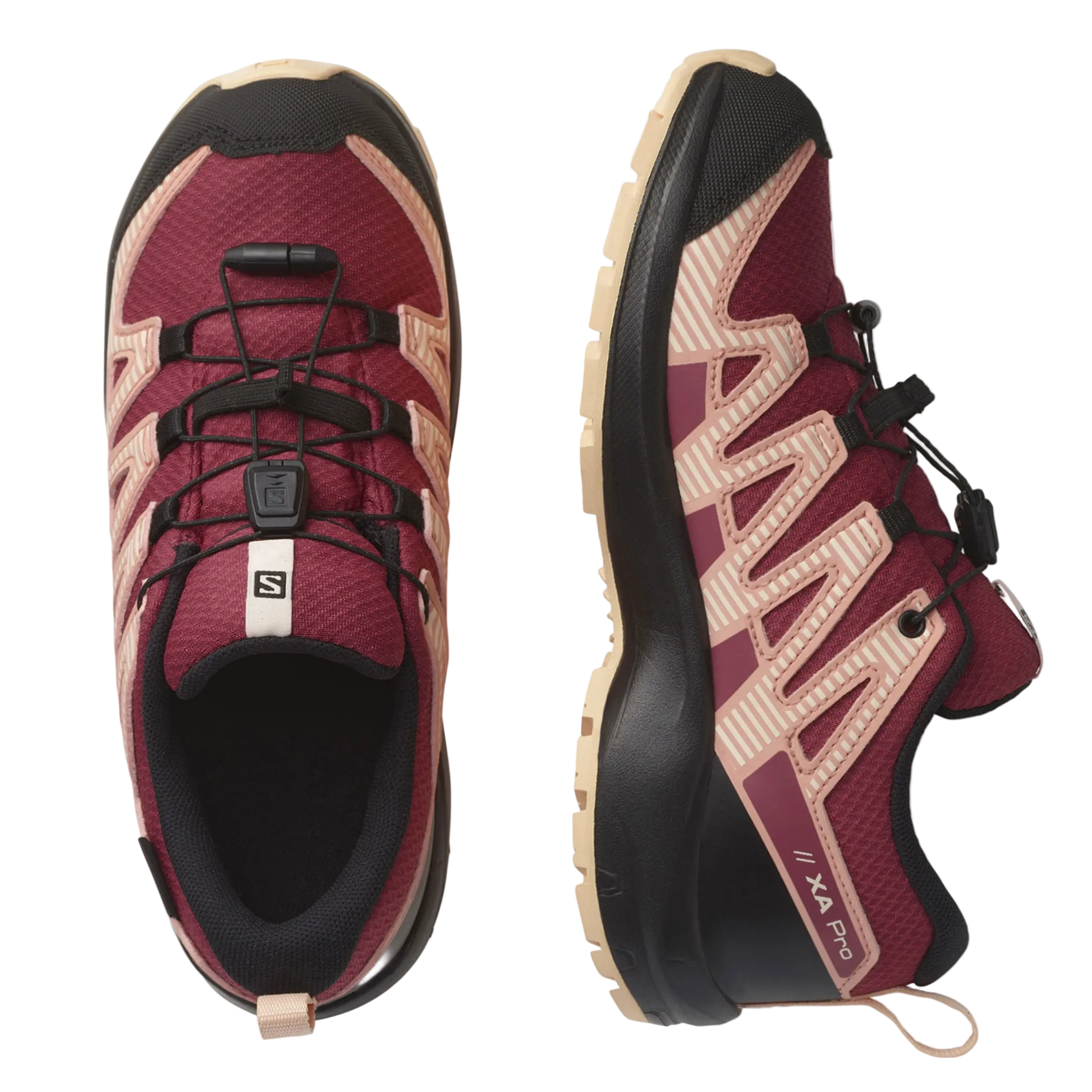 SALOMON buty XA Pro V8 CSWP K czarno-brzoskwiniowo-czerwone