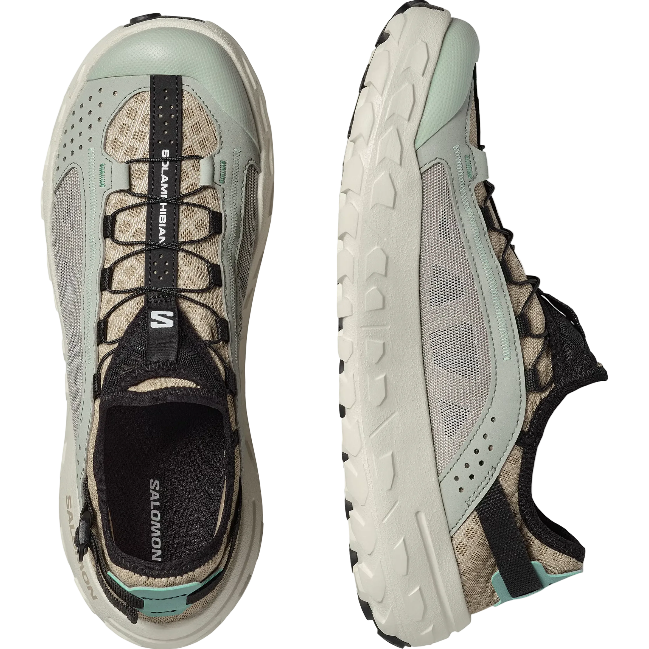 SALOMON shoes Solamphibian desert tan/wrought iron/clearly aqua