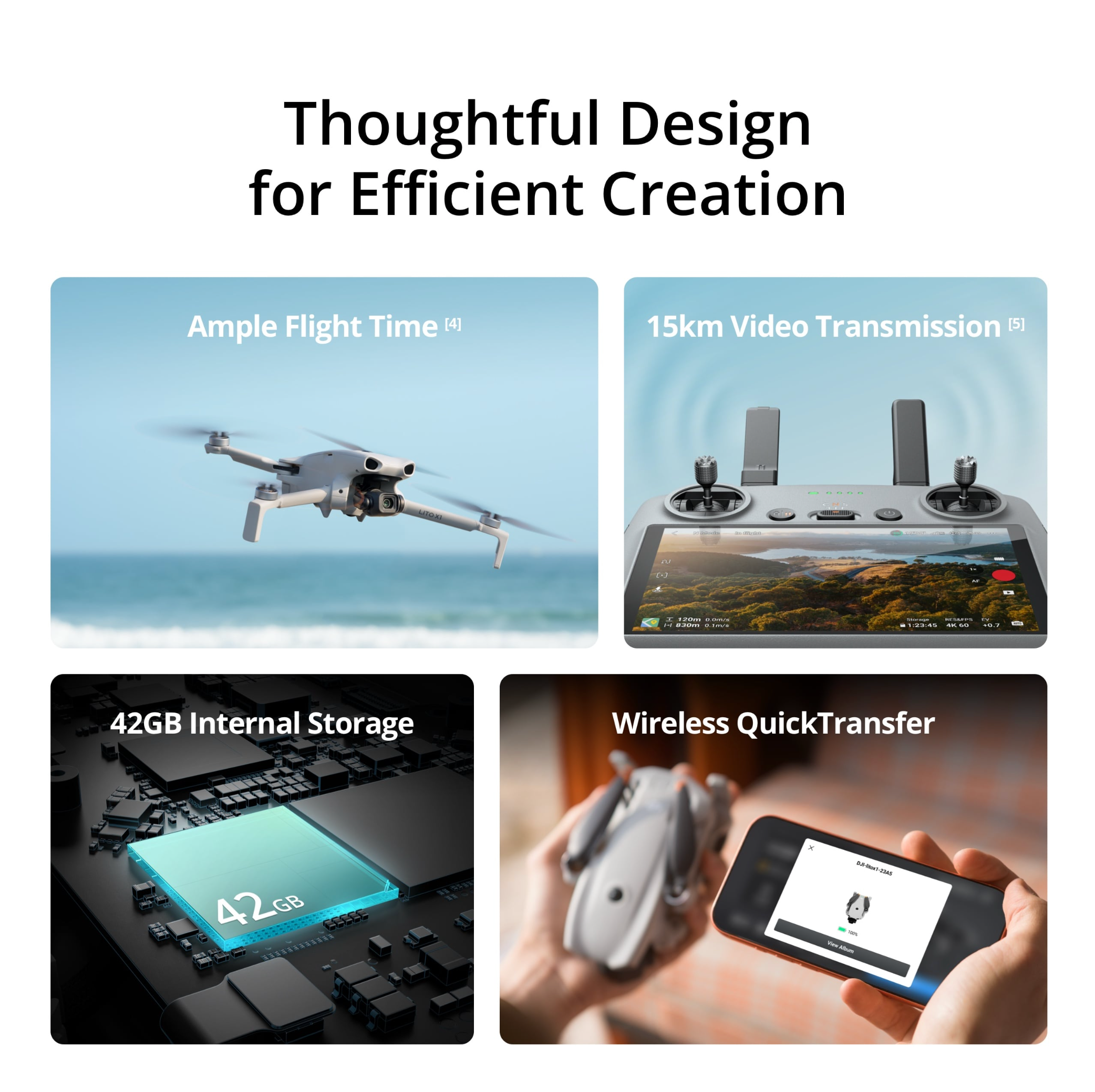 DJI drone Lito X1 Fly More Combo (DJI RC2)