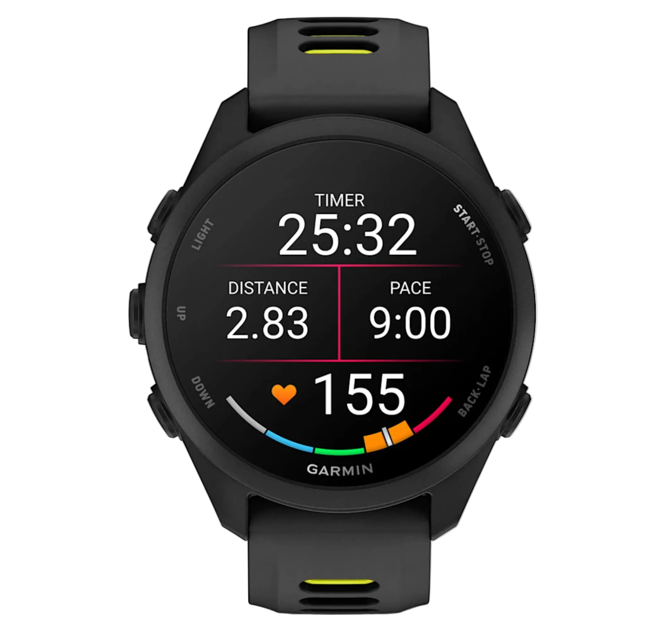 GARMIN Forerunner 170 43mm GPS melns/dzeltenīgs