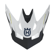 Motorcycle windshield with Husqvarna logo on a light gray background