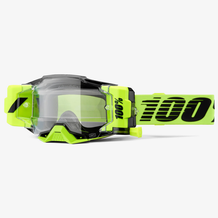 100% brilles Armega Forecast neon yellow w/clear lens