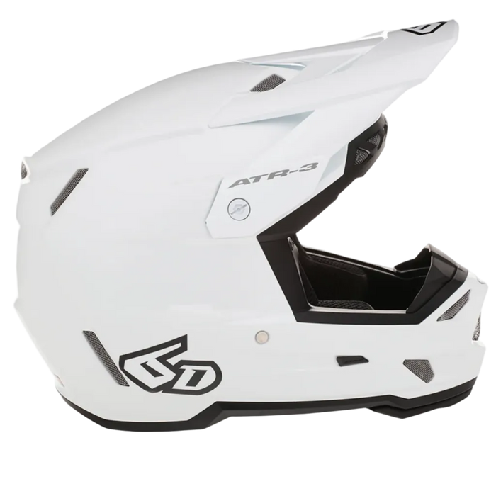 6D ATR-3 Solid FIM Gloss white helmet