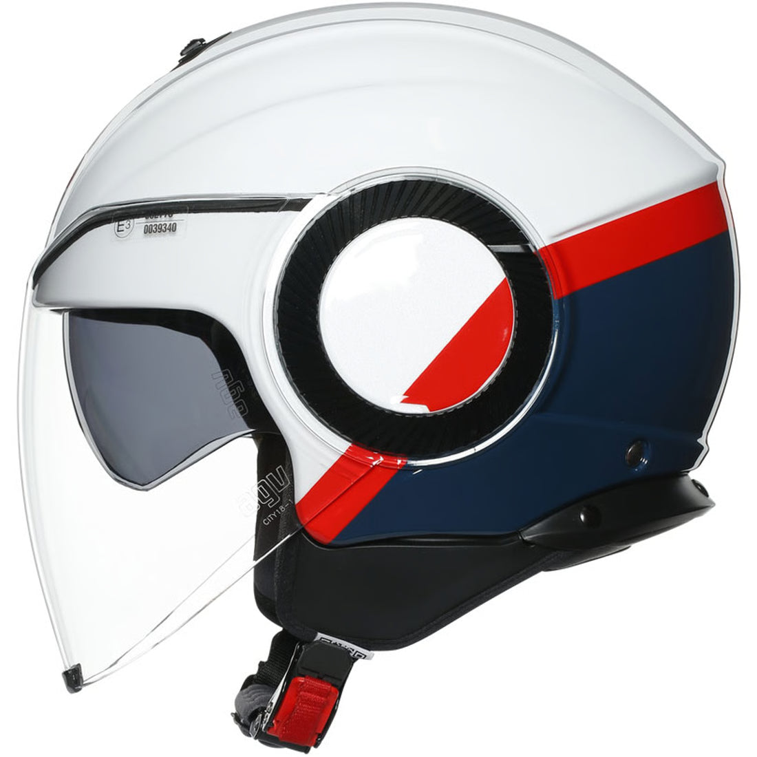 AGV ķivere Orbyt Block pearl white/blue/red