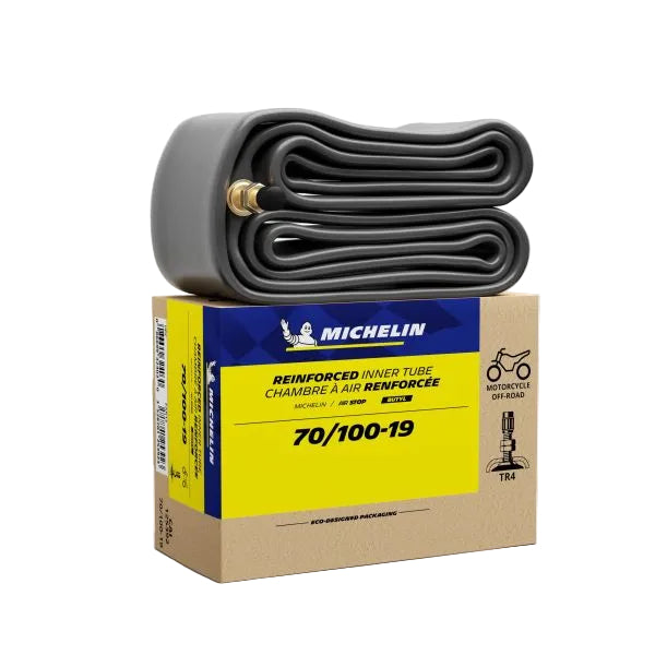 Michelin bicycle inner tube on its packaging with a white background
