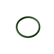 green rubber band on a white background