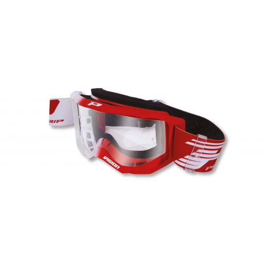 PROGRIP brilles 3300 white/red w/clear 3310C