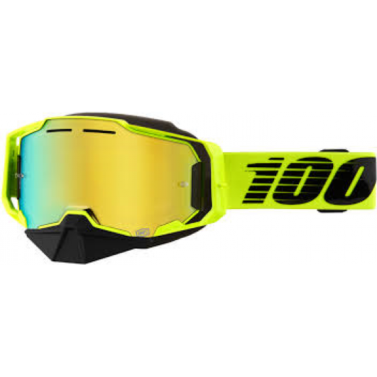 100% brilles Armega Snowmobile Nuclear citrus w/gold