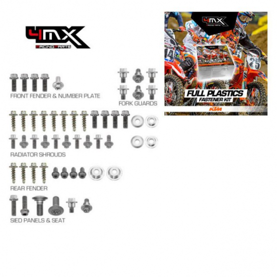 4MX skrūvju kompl plastmasām KTM SX/F 125-450 '16-'23 EXC/F '17-'23 50pcs