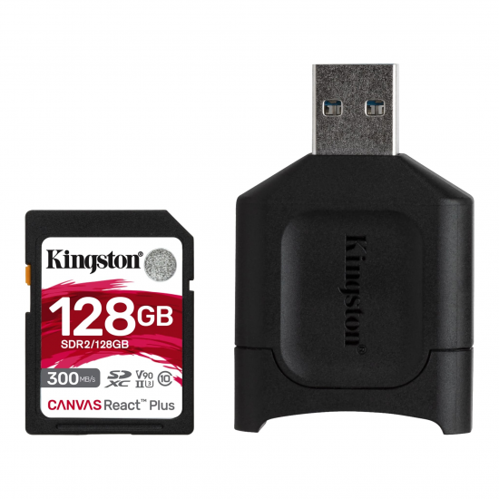 KINGSTON atmiņas karte ar adapteri Canvas React Plus 128GB