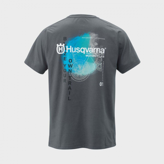 HUSQVARNA t-krekls Remote Tee grey/blue 