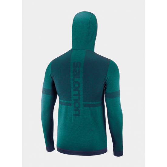 SALOMON jaka ar kapuci Outspeed Wool Hoodie green 