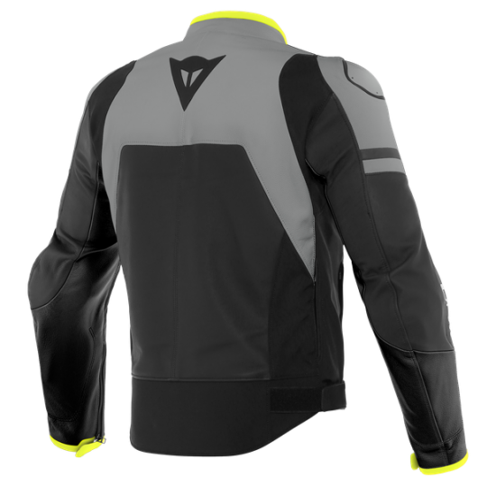 DAINESE ādas jaka Agile black/grey/yellow 