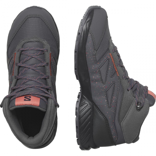 SALOMON apavi Outway Mid CSWP J black/grey/peach 