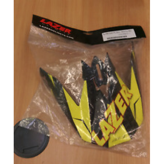 LAZER ķiveres nadziņš MX8 Geotech PC carbon/yellow fluo/red