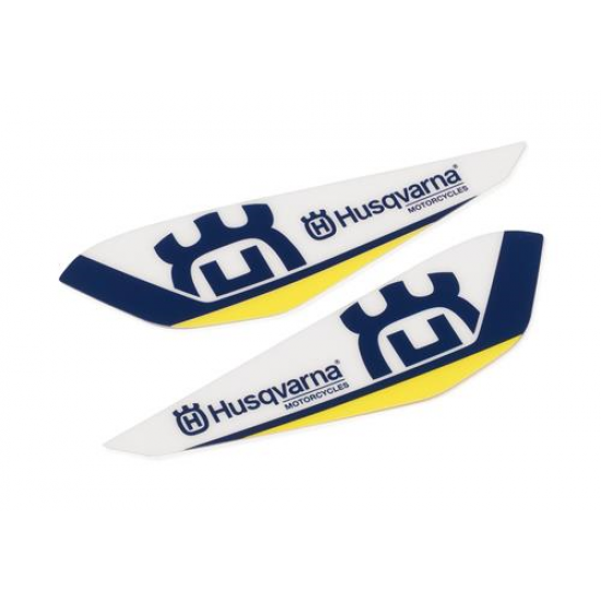 HUSQVARNA uzlīme roku sargiem LH/RH HQ Logo white/blue/yellow