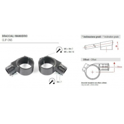 LIGHTECH stiprinājumu kompl stūres stieņiem Clip On's Central D. 55 black