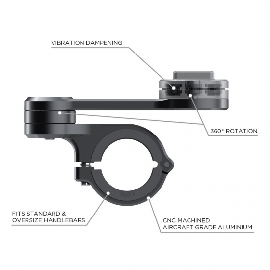 SP stiprinājums uz stūres Moto Mount Pro black