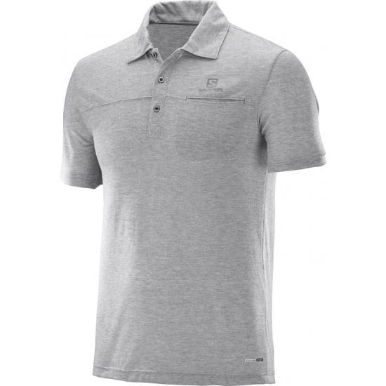 SALOMON krekls polo Explore light grey 