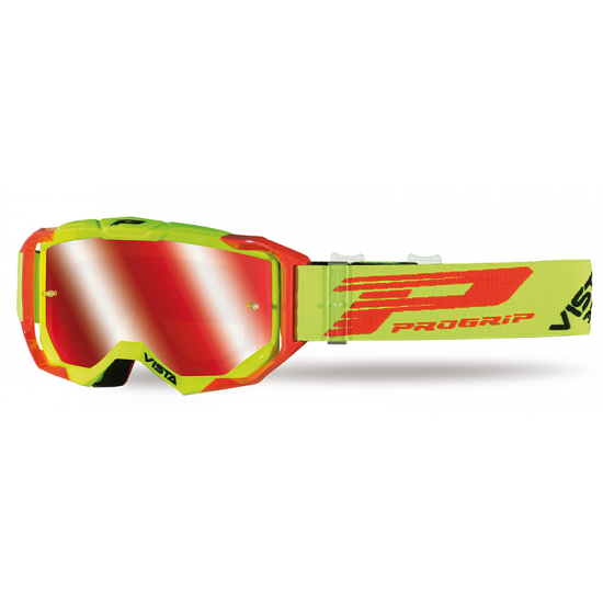 PROGRIP brilles 3303FL Vista yellow/red w/fire 3348 w/XLens w/TearOffs
