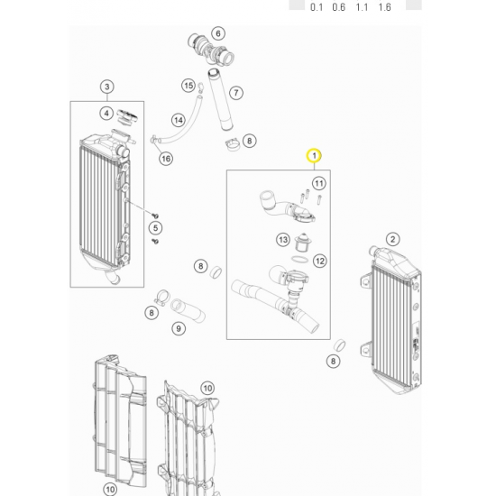 HUSQVARNA caurules radiatoram ar termostatu TE 250i/300i '20-'23