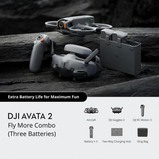 DJI drons Avata 2 Fly More Combo(3 Akumulatori)